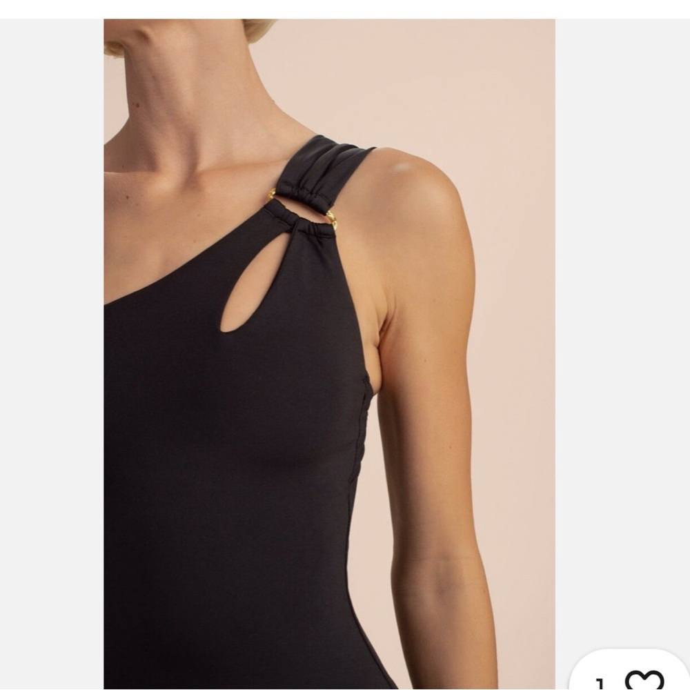 Trina Turk Black One-Shoulder One Piece Swimsuit - Picture 2 of 10